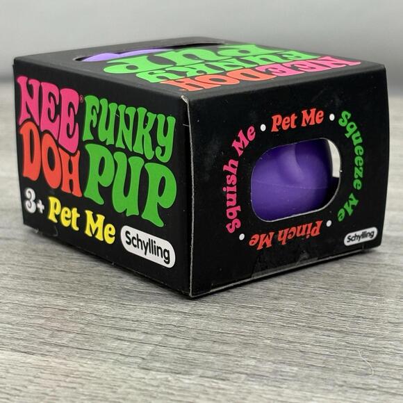 Schylling NeeDoh Funky Pup Purple Velvet Sensory Stress Fidget Toy - Picture 3 of 10